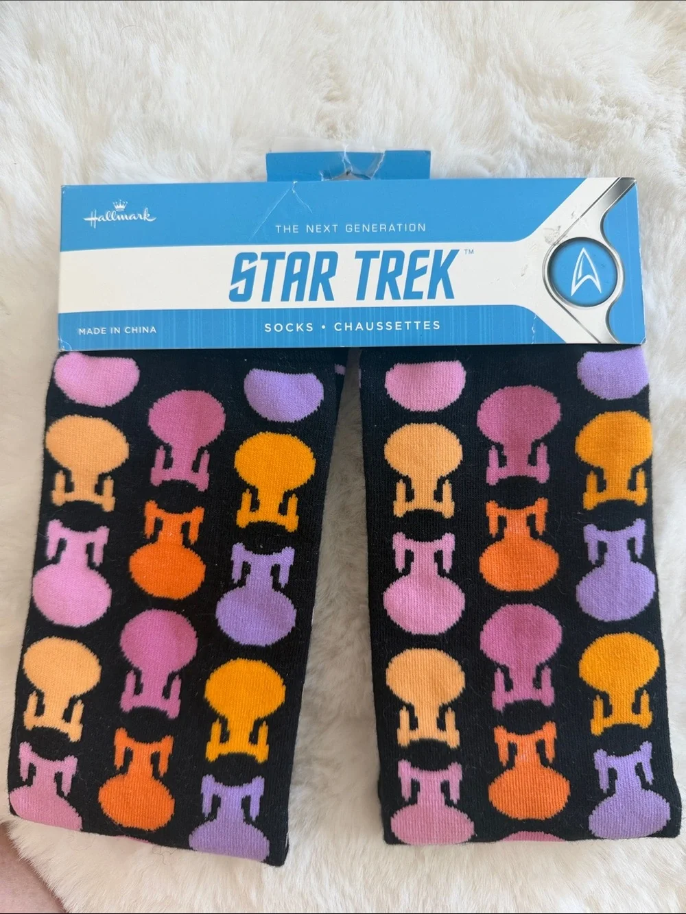 Hallmark Star Trek Men's Black Crew Socks NEW